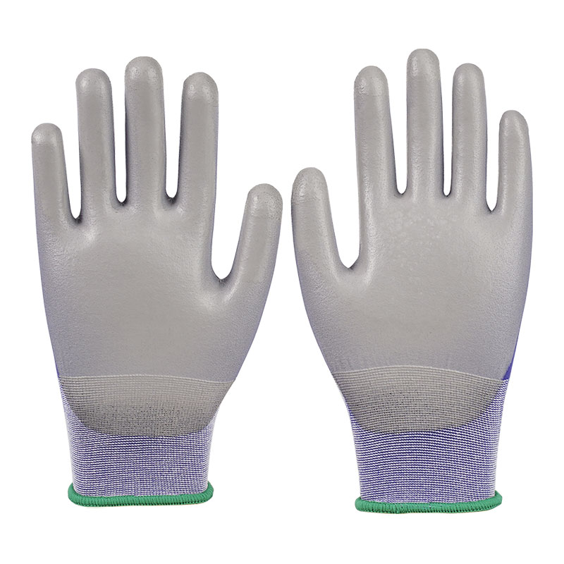 21 Gauge PU Nylon Gloves Sininen