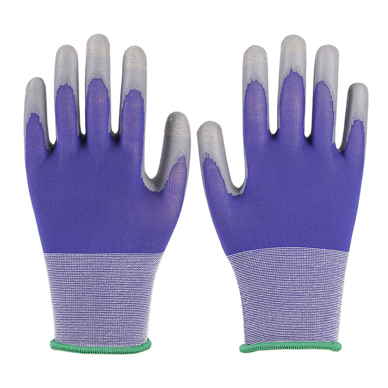 21 Gauge PU Nylon Gloves Sininen