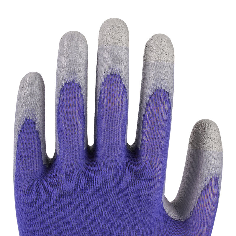 21 Gauge PU Nylon Gloves Sininen