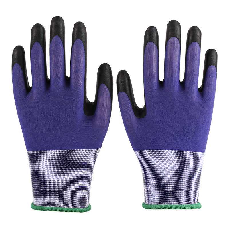 21 Gauge Nylon Gloves Ultra Fine Foaming Blue