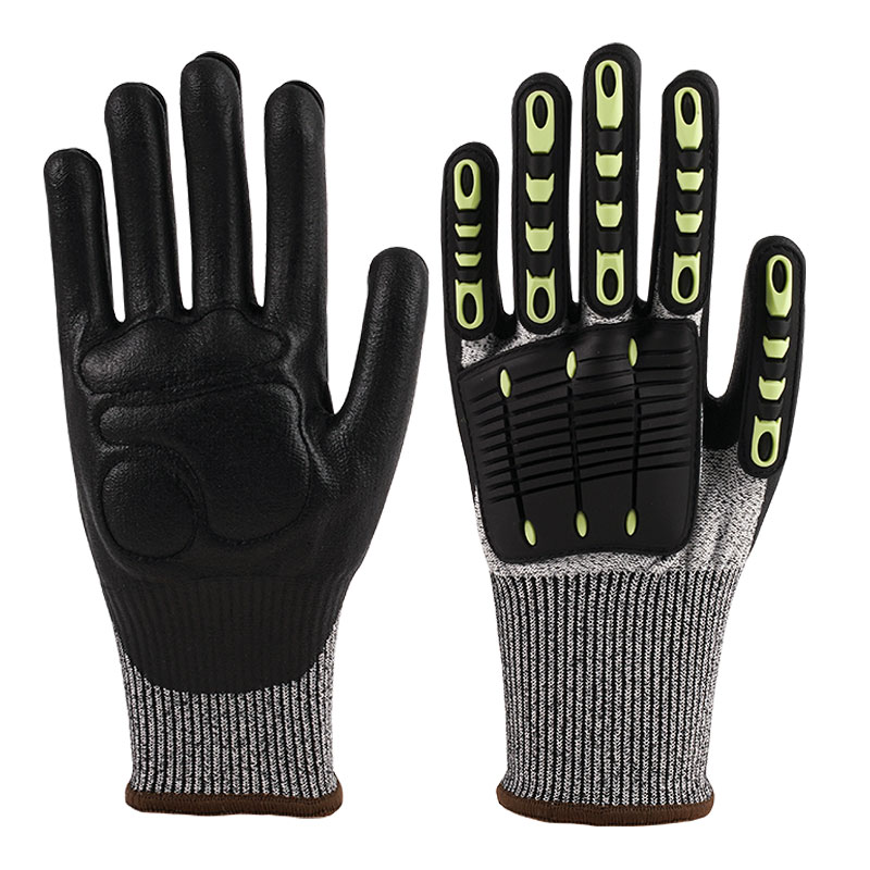 13 Gauge Hampputuhka TPR Sport Gloves A5 + nitriilillä kyllästetty kiiltävä liima + ulkopuolelta ommeltu palmupuuvilla