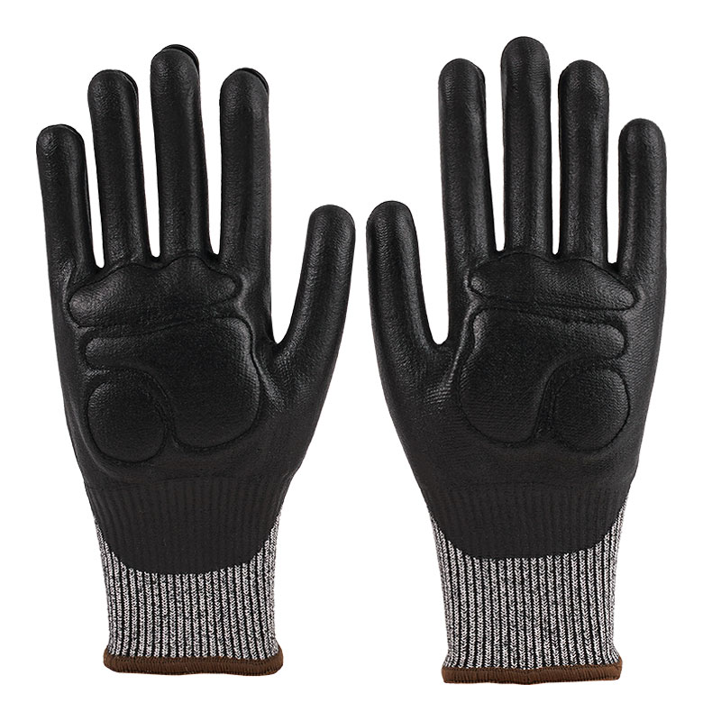 13 Gauge Hampputuhka TPR Sport Gloves A5 + nitriilillä kyllästetty kiiltävä liima + ulkopuolelta ommeltu palmupuuvilla