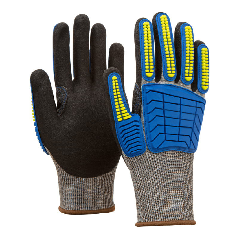 13 Gauge Hampputuhka TPR Sport Gloves A5 + nitriilillä kyllästetty kiiltävä liima + ulkopuolelta ommeltu palmupuuvilla